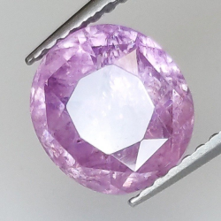 2,96 ct Zafiro rosa talla oval 8,49 x 7,74 x 5,14 mm