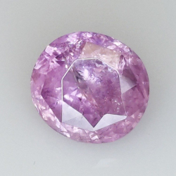 2,96 ct Zafiro rosa talla oval 8,49 x 7,74 x 5,14 mm
