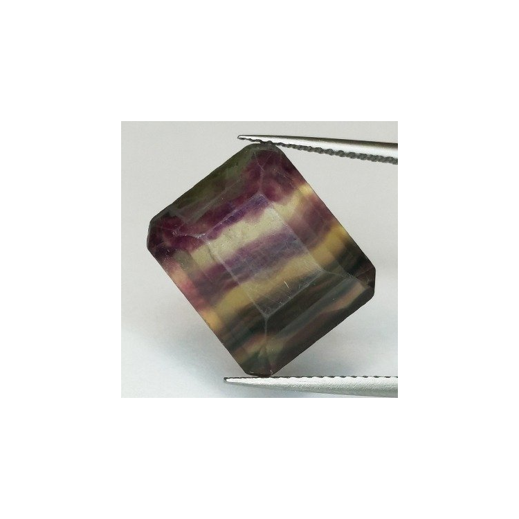 16,44 ct Fluorite Blue John Emerald Cut 15,30 x 12,96 x 8,33 mm
