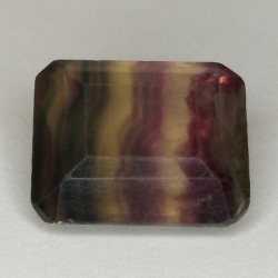 16,44 ct Fluorit Blue John Smaragdschliff 15,30 x 12,96 x 8,33 mm