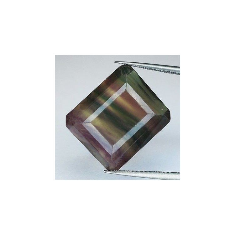 27,88 ct Fluorit Blue John Smaragdschliff 17,44 x 14,73 x 10,70 mm