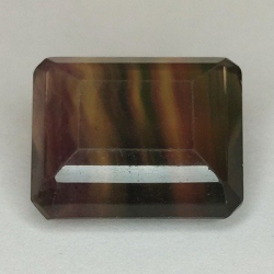 27,88 ct Fluorit Blue John Smaragdschliff 17,44 x 14,73 x 10,70 mm