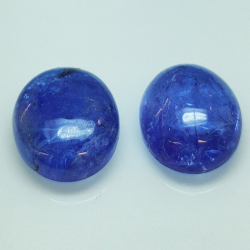 11,23 ct Tanzanite blu ovale Dimensioni circa: 12 x 10 x 5 mm