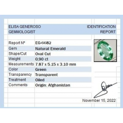 0,90 ct Oval Emeraldl 7,87 x 5,15 x 3,10 mm