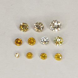Diamond fancy yellow round cut 1.2-2.65mm