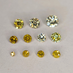 Diamond fancy yellow round cut 1.2-2.65mm