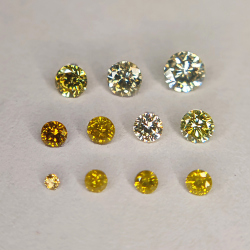 Diamond fancy yellow round cut 1.2-2.65mm