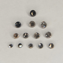 Round cut salt and pepper diamond 1.40-2.75 mm