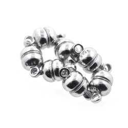 rhodium plated 925 sterling silver magnet clasp 12 x 6 mm