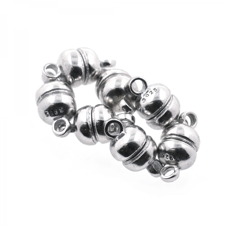 fermoir aimanté en argent 925 rhodié 12 x 6 mm