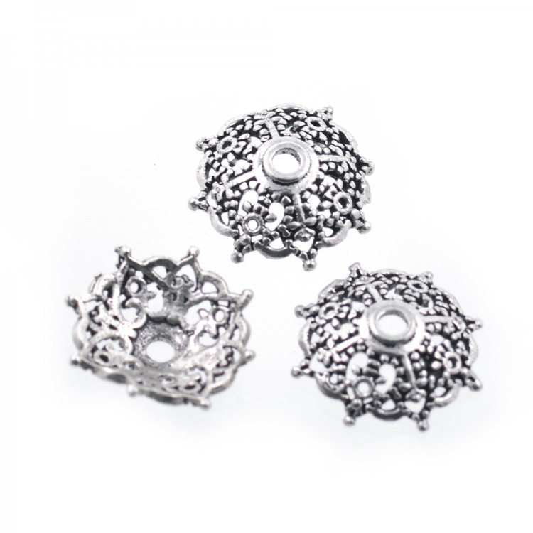 DIY Rhodium plated 925 silver bead 8 x 3 mm