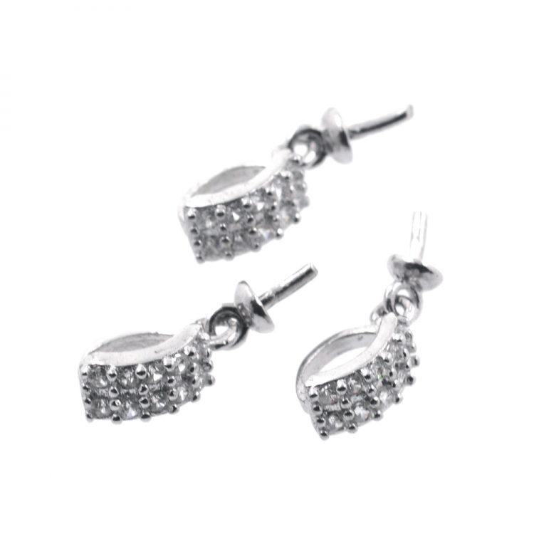 DIY Enganche  de plata 925 bañada en rodio 14 x 5 mm