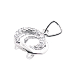 DIY Chiusura in argento 925 rodiato 18 x 13 mm
