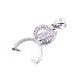 copy of DIY Rhodium plated 925 silver hook 22 x 13 mm
