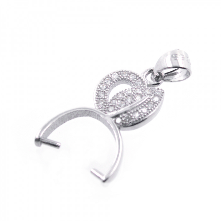 DIY Fermoir en argent 925 rhodié 22 x 13 mm