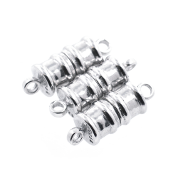 Rhodium plated 925 sterling silver magnet clasp 16 x 6 mm