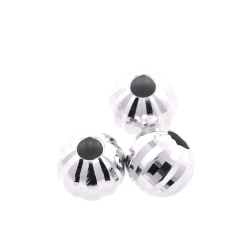 Fai da te Perlina a sfera in argento 925 rodiato 4 x 5 mm