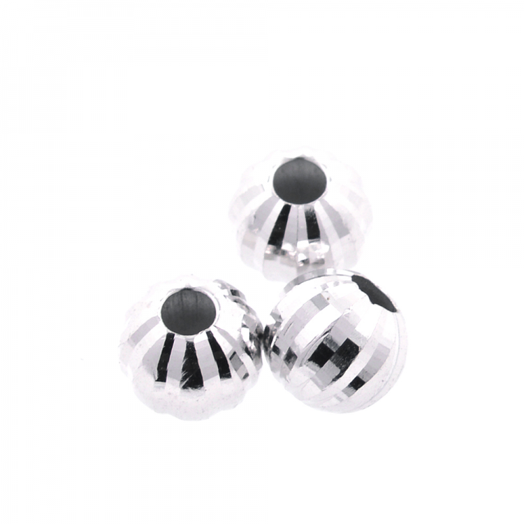 Fai da te Perlina a sfera in argento 925 rodiato 4 x 5 mm