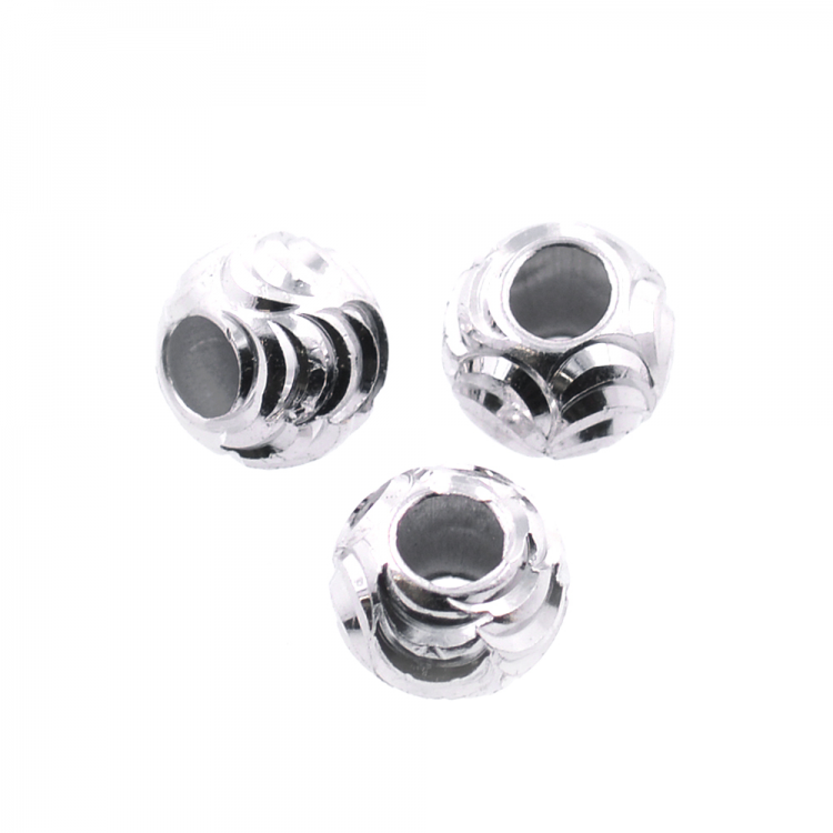 DIY Abalorio de plata 925 bañada en rodio 4 x 3 mm