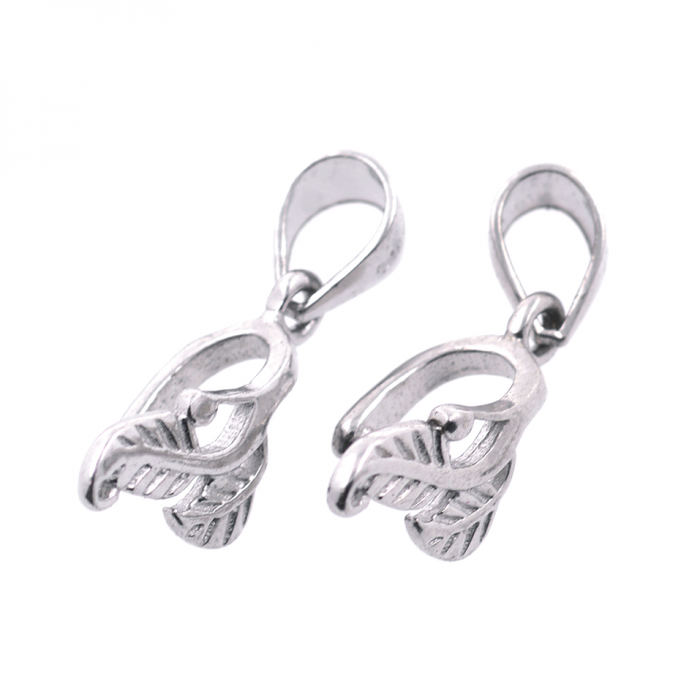 DIY Rhodium plated 925 silver branch hook 20 X 8 mm