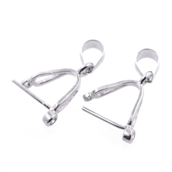 DIY Rhodium plated 925 silver hook 17 X 4 mm