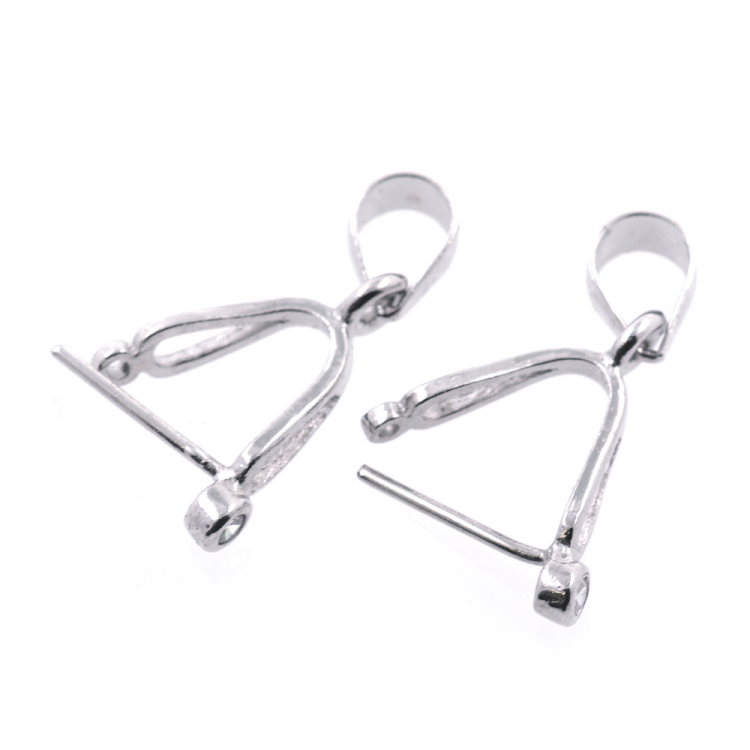 DIY Rhodium plated 925 silver hook 17 X 4 mm