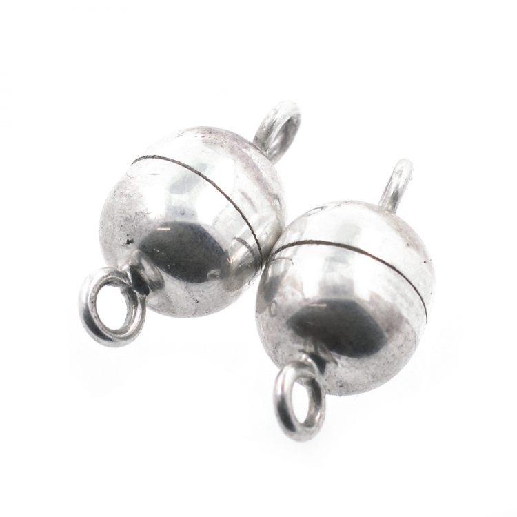 Cierre  de imán de plata 925 bañada en rodio 17 x 8 mm