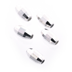 DIY Rhodium plated 925 silver bead 5 x 3 mm