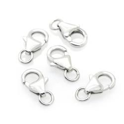 DIY Rhodium plated 925 silver carabiner 13 x 6 mm