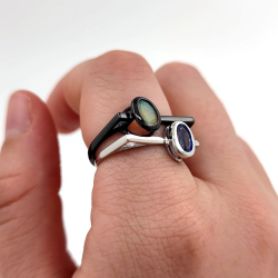 Bague ovale multigem 6 x 4 mm en différentes finitions