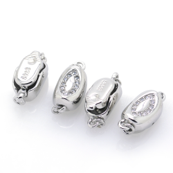Chiusura in argento 925 rodiato 17 x 8 mm