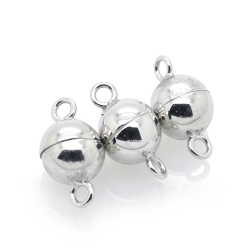 Chiusura a calamita in argento 925 rodiato 17 x 10 o 15 x 8mm