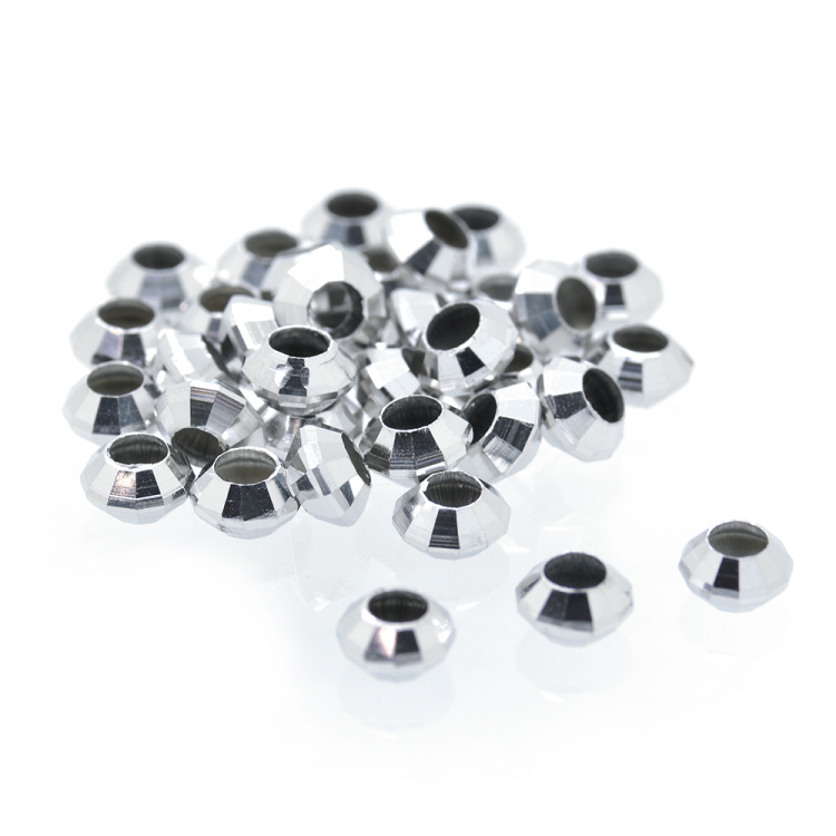 DIY Rhodium plated sterling silver 925 bead 6 or 3 mm