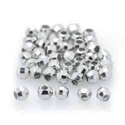 DIY Rhodium plated sterling silver 925 bead 6 or 3 mm