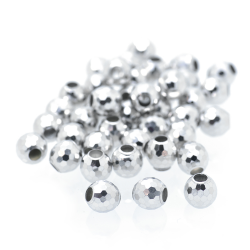 DIY Rhodium plated sterling silver 925 bead 6 or 3 mm