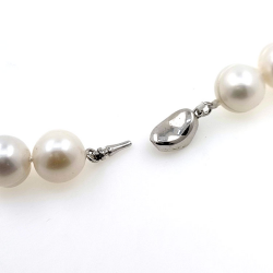 River pearl necklace 13 mm in silver with 40 cm length