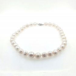 Collier de perles de rivière 13 mm en argent d'une longueur de 40 cm