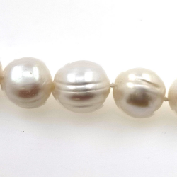 Collana di perle di fiume 12 mm in argento lunga 40 cm