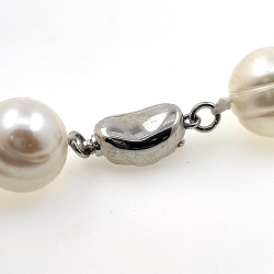 Flussperlenkette 12 mm in Silber mit 40 cm Länge