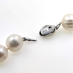 River pearl necklace 12 mm in silver with 40 cm length