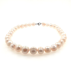 Collier de perles de rivière 13 mm en argent d'une longueur de 40 cm