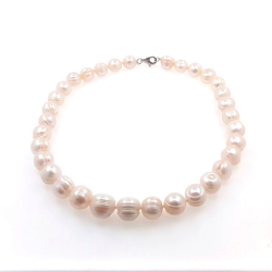 River pearl necklace 12 mm in silver with 40 cm length