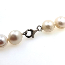 River pearl necklace 12 mm in silver with 40 cm length