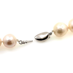 Collar de  perlas  de rio 12 mm en plata con 40 cm de largo