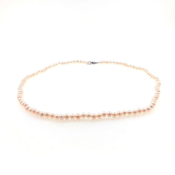 River pearl necklace 5 mm in silver with 40 cm length