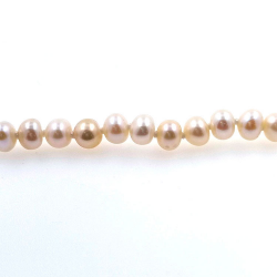 Collana di perle di fiume 5 mm in argento lunga 40 cm