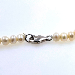 River pearl necklace 5 mm in silver with 40 cm length
