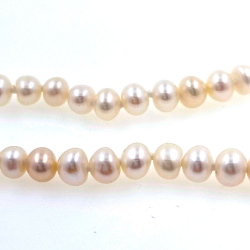 Collar de  perlas  de rio 5 mm en plata con 40 cm de largo