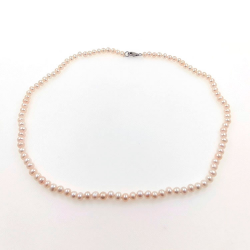 Collar de  perlas  de rio 5 mm en plata con 40 cm de largo