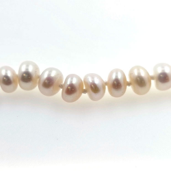 River pearl necklace 6,3 mm in silver with 40 cm length